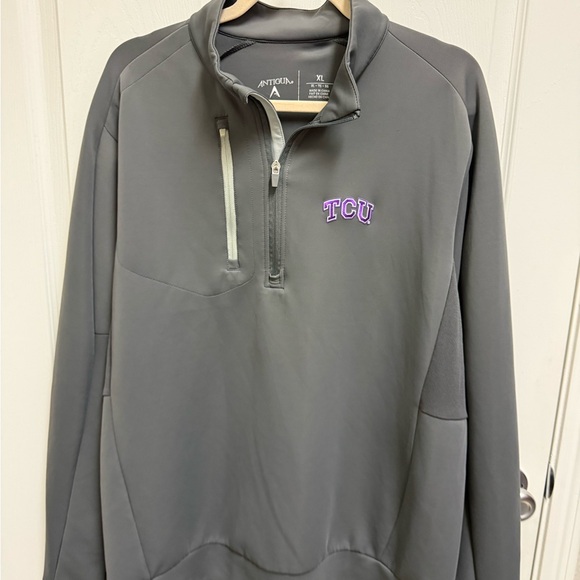 Antigua Grey TCU Quarter Zip Pullover - Picture 2 of 11